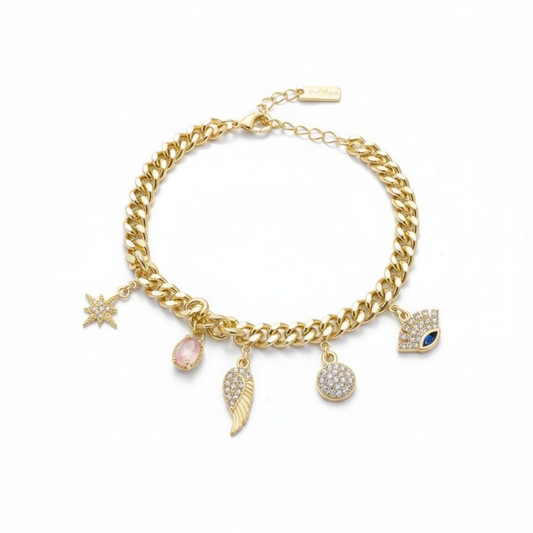 Gourmette Ange C- acier inoxydable