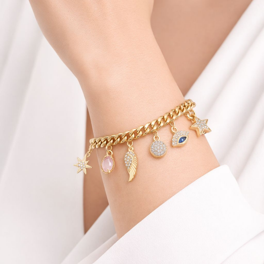 Gourmette Ange C- acier inoxydable