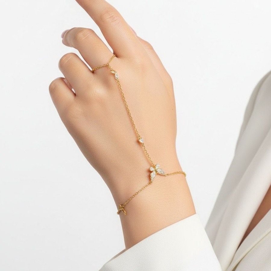 Bracelet de main Papillia - acier inoxydable